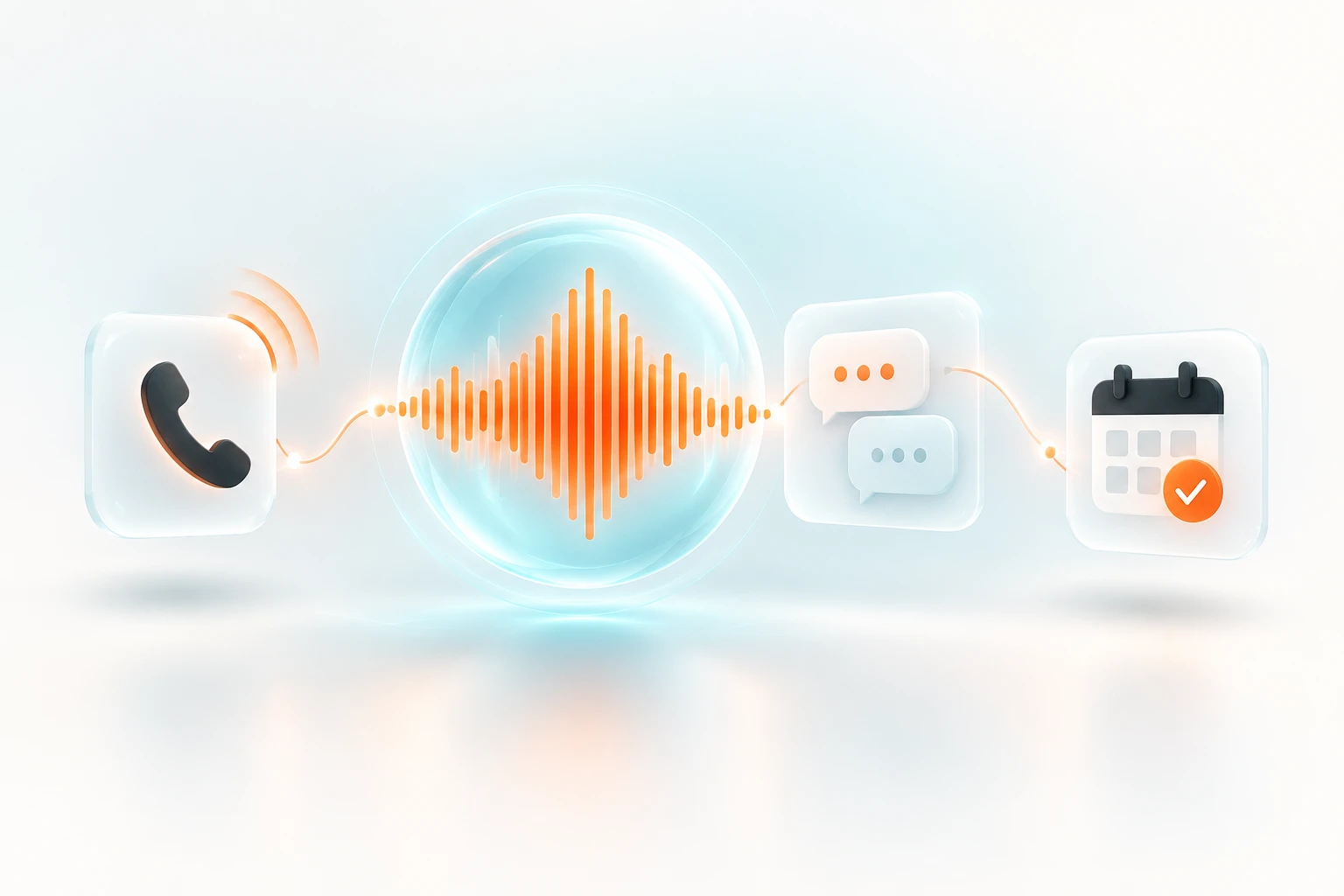 Project Setter voice AI concept connecting an incoming call with conversation and booking